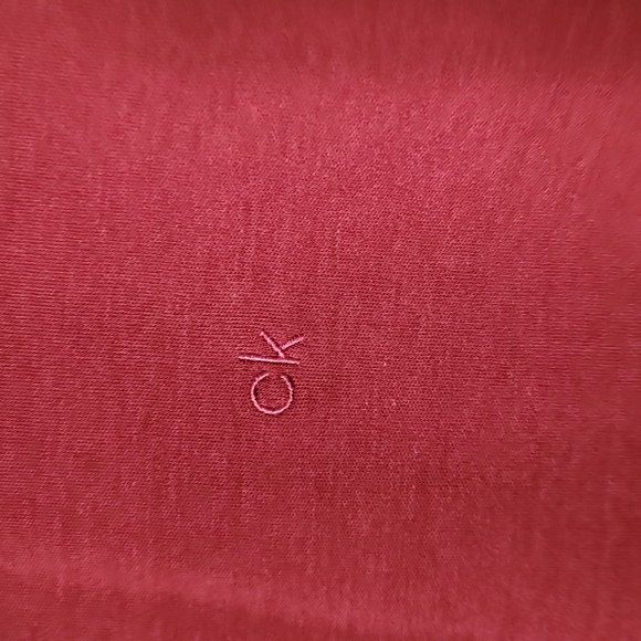 Red CK liquid touch button up shirt - Picture 3 of 5